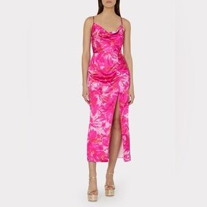 NWT Milly Lilliana Brushstroke Floral Pink Dress